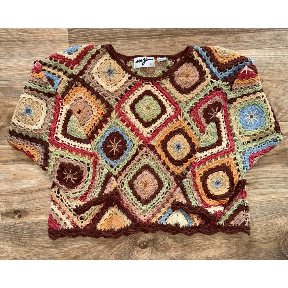 MY 90’s Vintage Colorful Crochet Sweater - OB